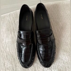 The Row Soft Loafers, 39.5, Black Eel